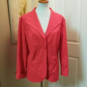 Coldwater Creek, 18W,coral red, stretch blaxer